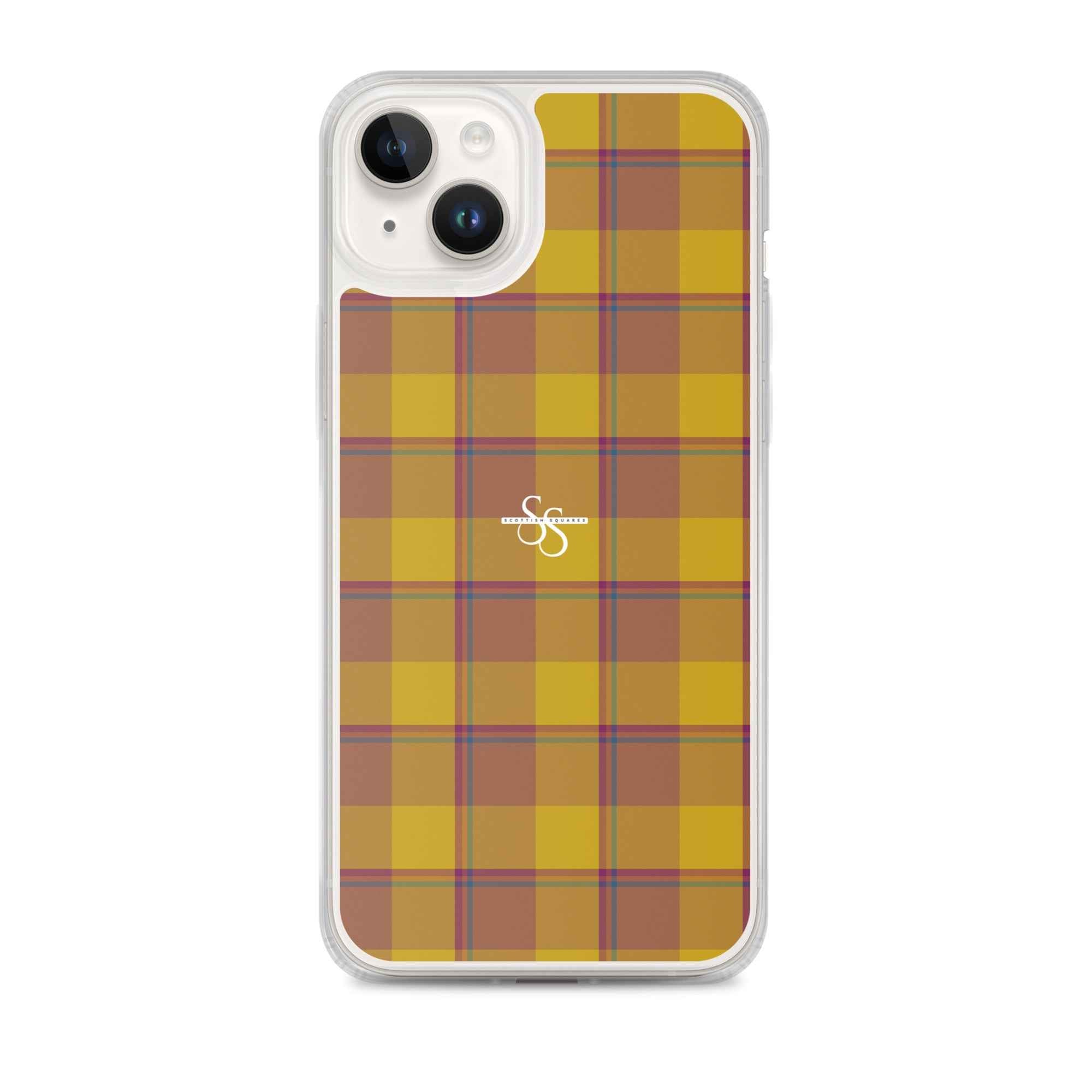 Clear Case for iPhone Potters Clay and Pizza Plaid iPhone 14 Plus - Scottish Squares