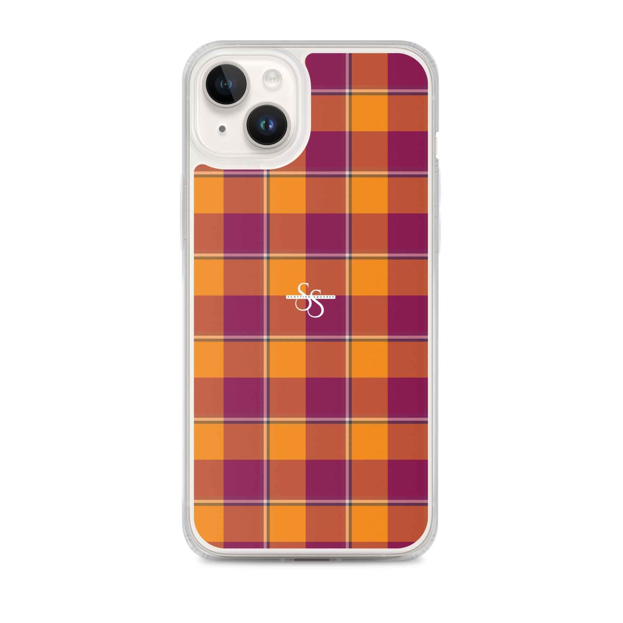 Clear Case for iPhone Tahiti Gold and Rose Bud Cherry Plaid iPhone 14 Plus - Scottish Squares