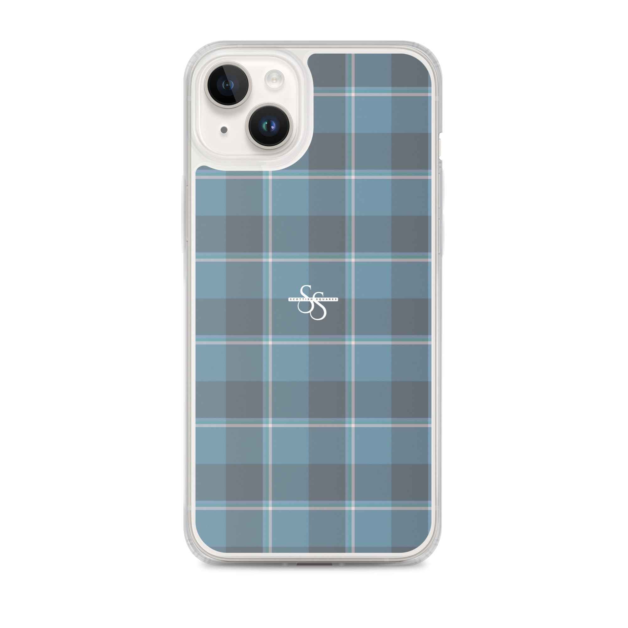 Clear Case for iPhone Hoki and Shuttle Gray Plaid iPhone 14 Plus - Scottish Squares