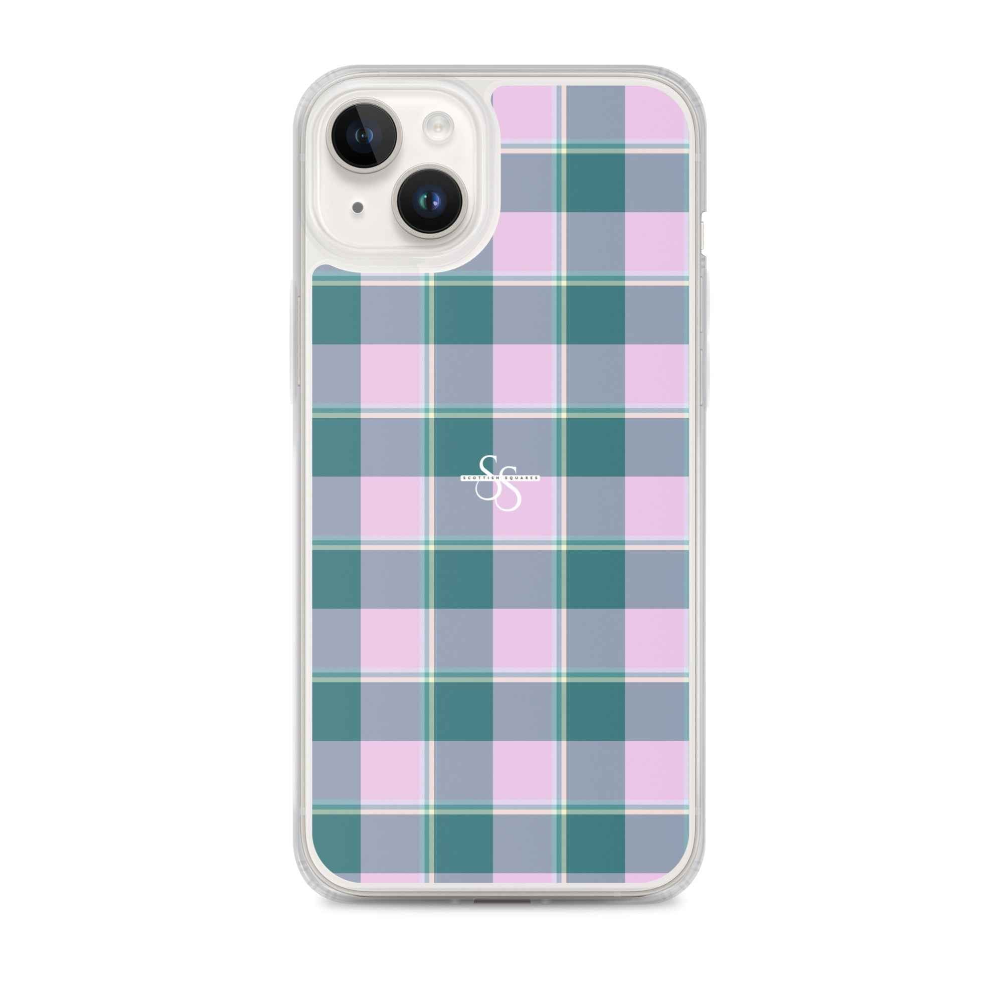 Clear Case for iPhone Ming and Melanie Plaid iPhone 14 Plus - Scottish Squares