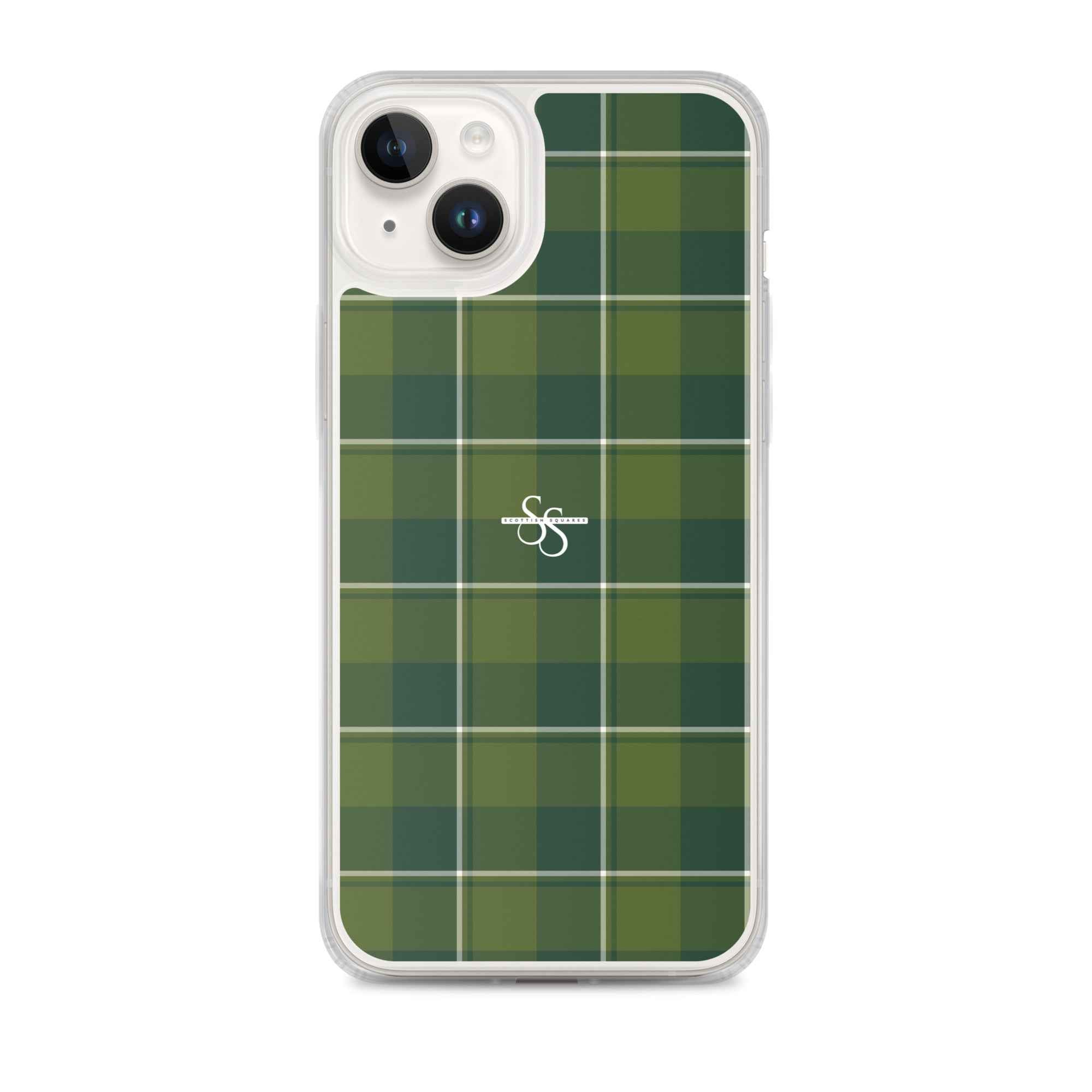 Clear Case for iPhone Woodland and Evergreen Plaid iPhone 14 Plus - Scottish Squares