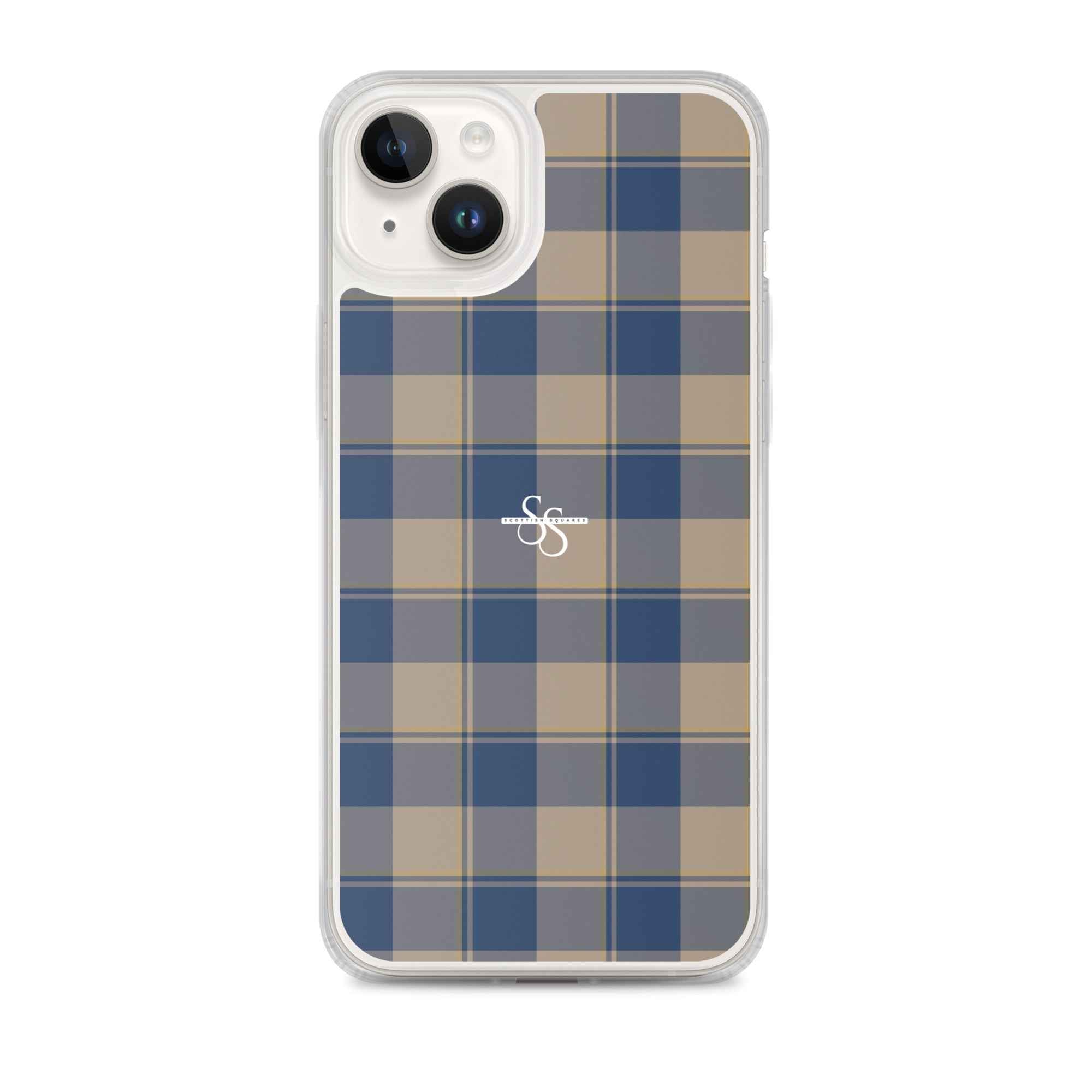 Clear Case for iPhone Cello and Donkey Brown Plaid iPhone 14 Plus - Scottish Squares