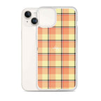 Clear Case for iPhone Claystone and Morning Mist Plaid - Scottish Squares