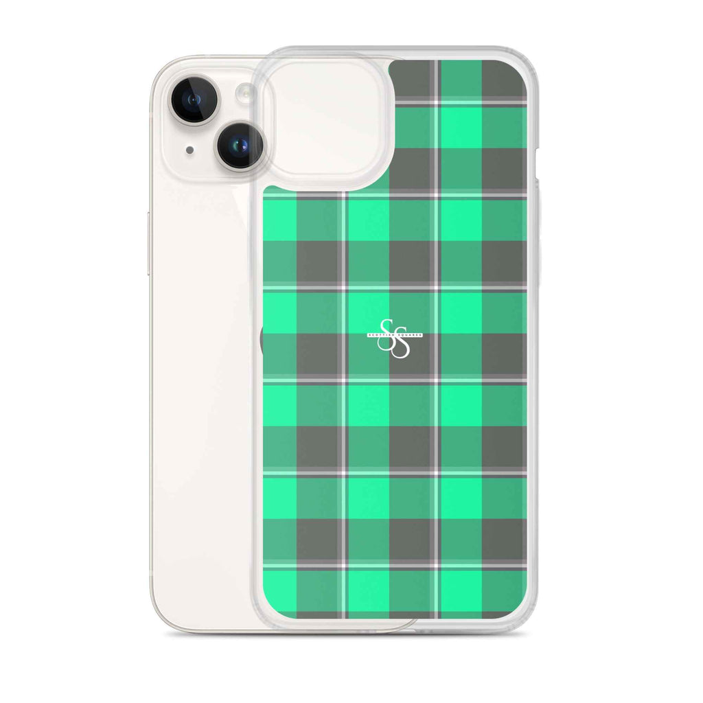 Clear Case for iPhone Spring Green and Finlandia Plaid - Scottish Squares