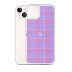 Clear Case for iPhone Viola and Dull Lavender Plaid - Scottish Squares