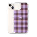 Clear Case for iPhone Light Wisteria and Livid Brown Plaid - Scottish Squares