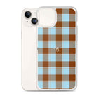 Clear Case for iPhone Blizzard Blue and Livid Brown Plaid - Scottish Squares