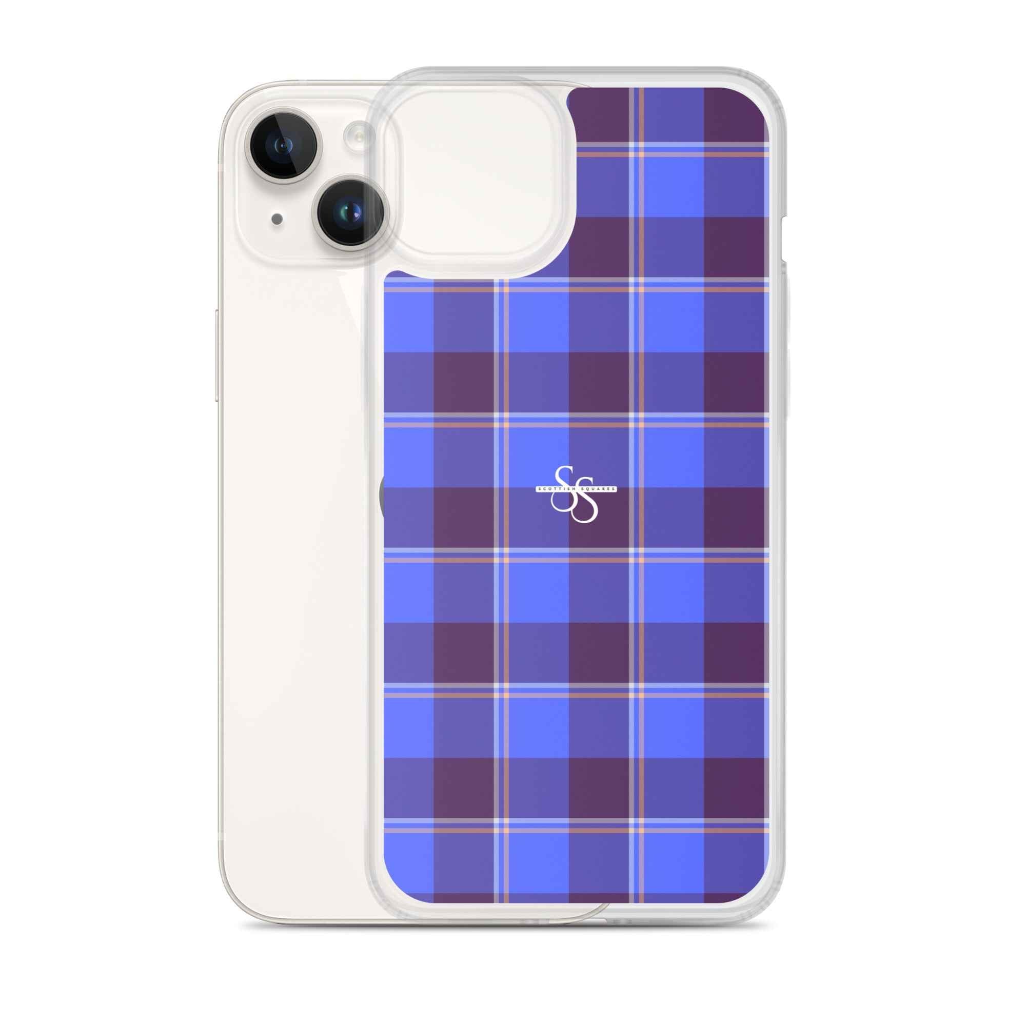 Clear Case for iPhone Cornflower Blue and Livid Brown Plaid - Scottish Squares