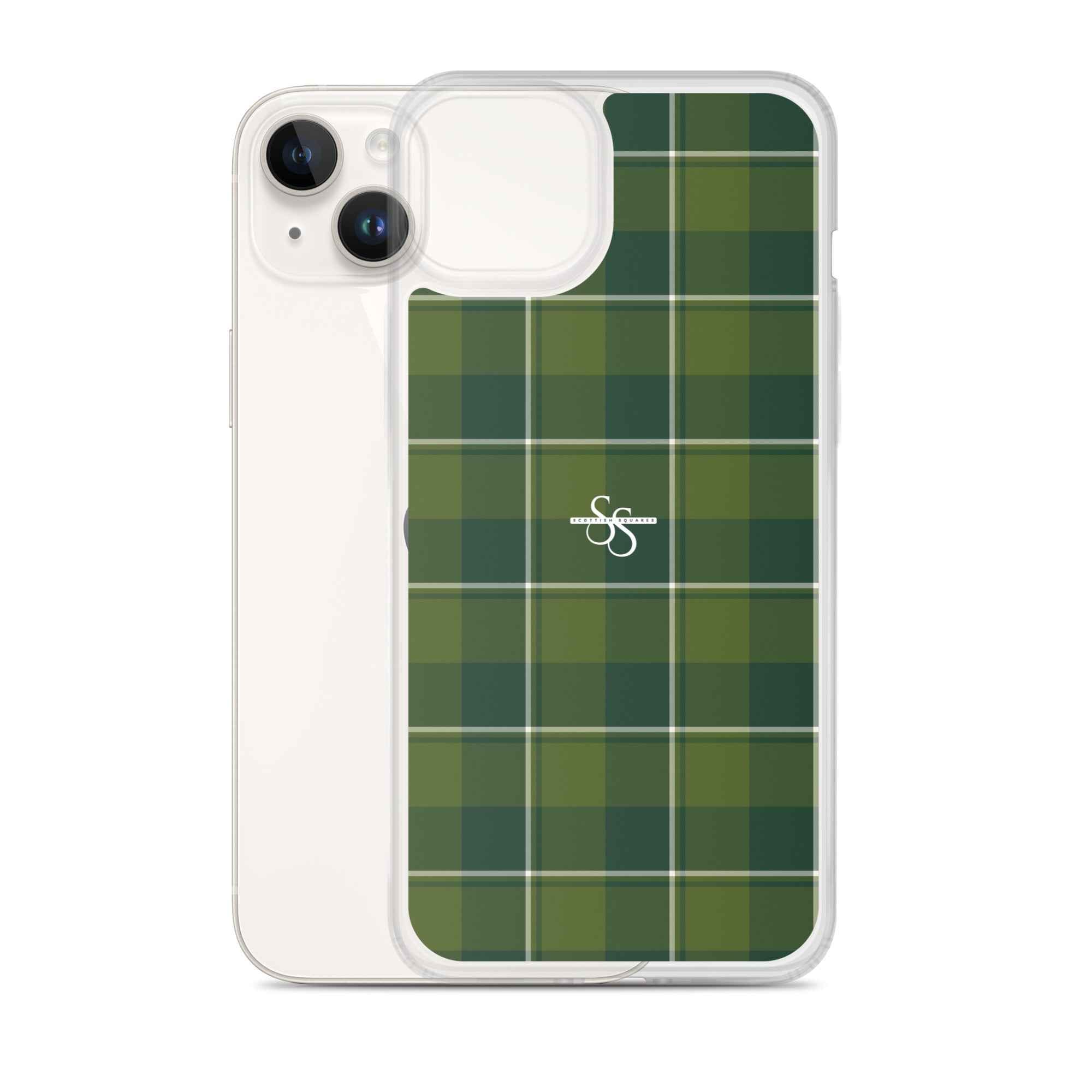 Clear Case for iPhone Woodland and Evergreen Plaid - Scottish Squares