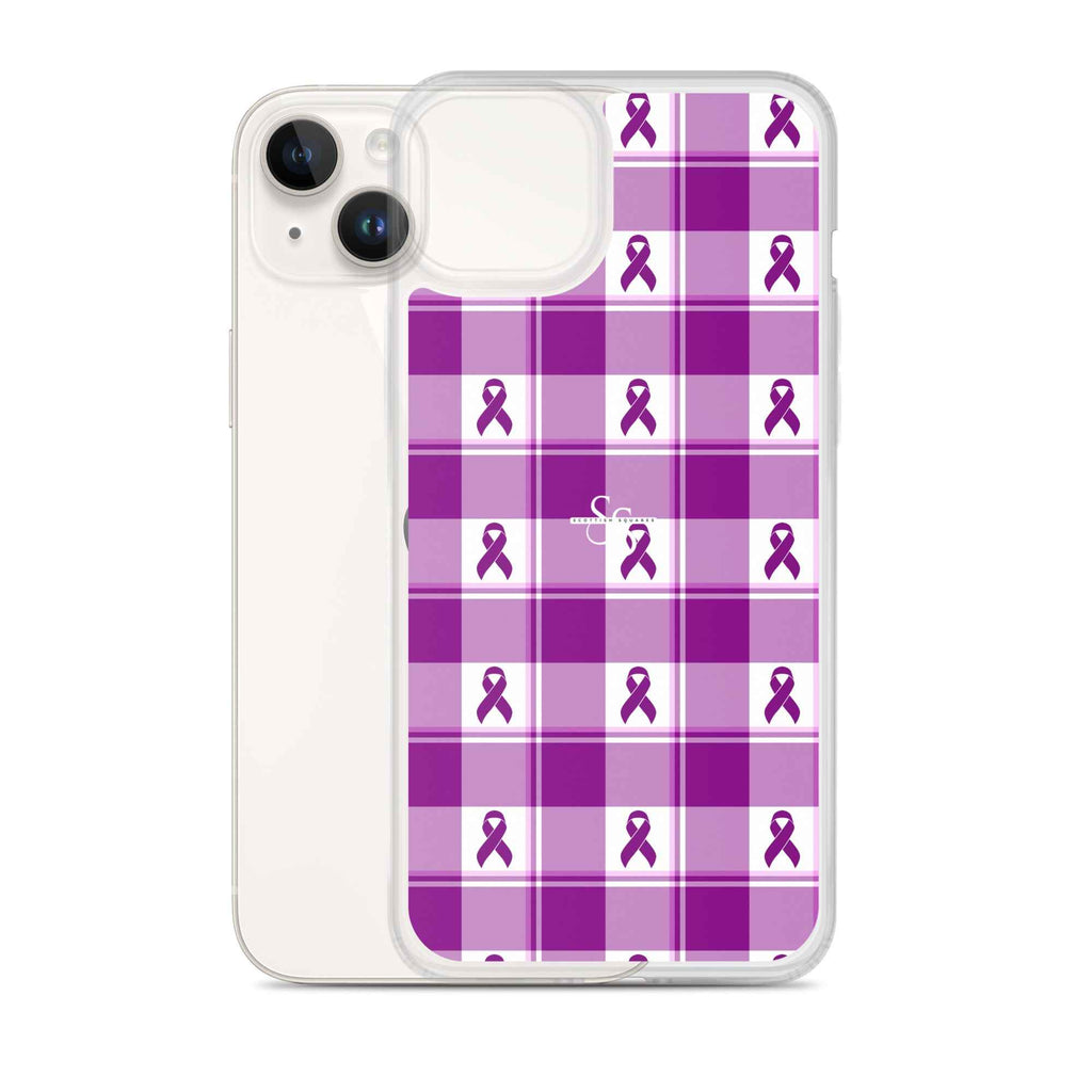 Clear Case for iPhone Pancreatic Cancer Awareness Plaid - Scottish Squares