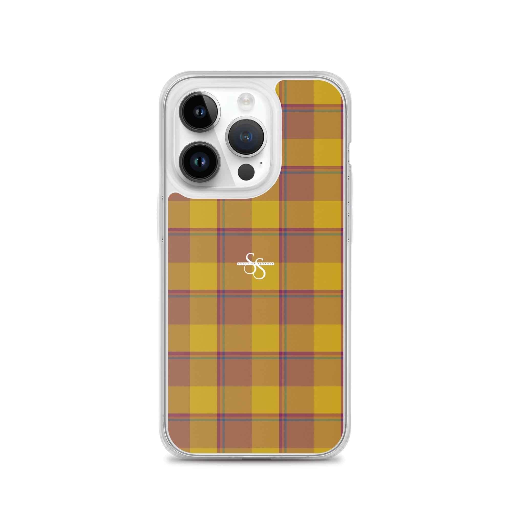 Clear Case for iPhone Potters Clay and Pizza Plaid iPhone 14 Pro - Scottish Squares
