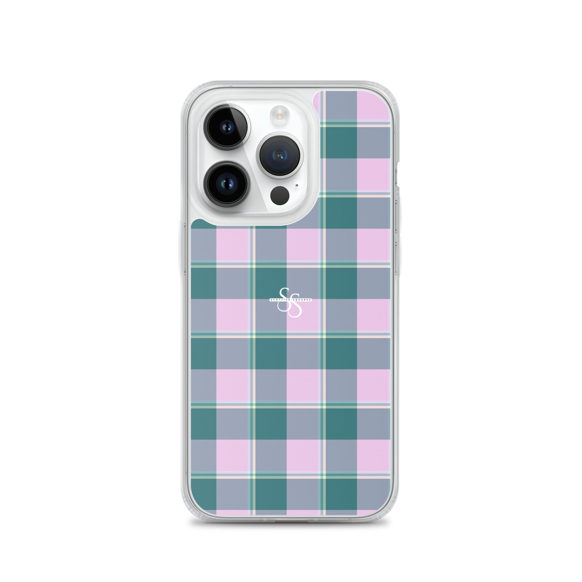 Clear Case for iPhone Ming and Melanie Plaid iPhone 14 Pro - Scottish Squares