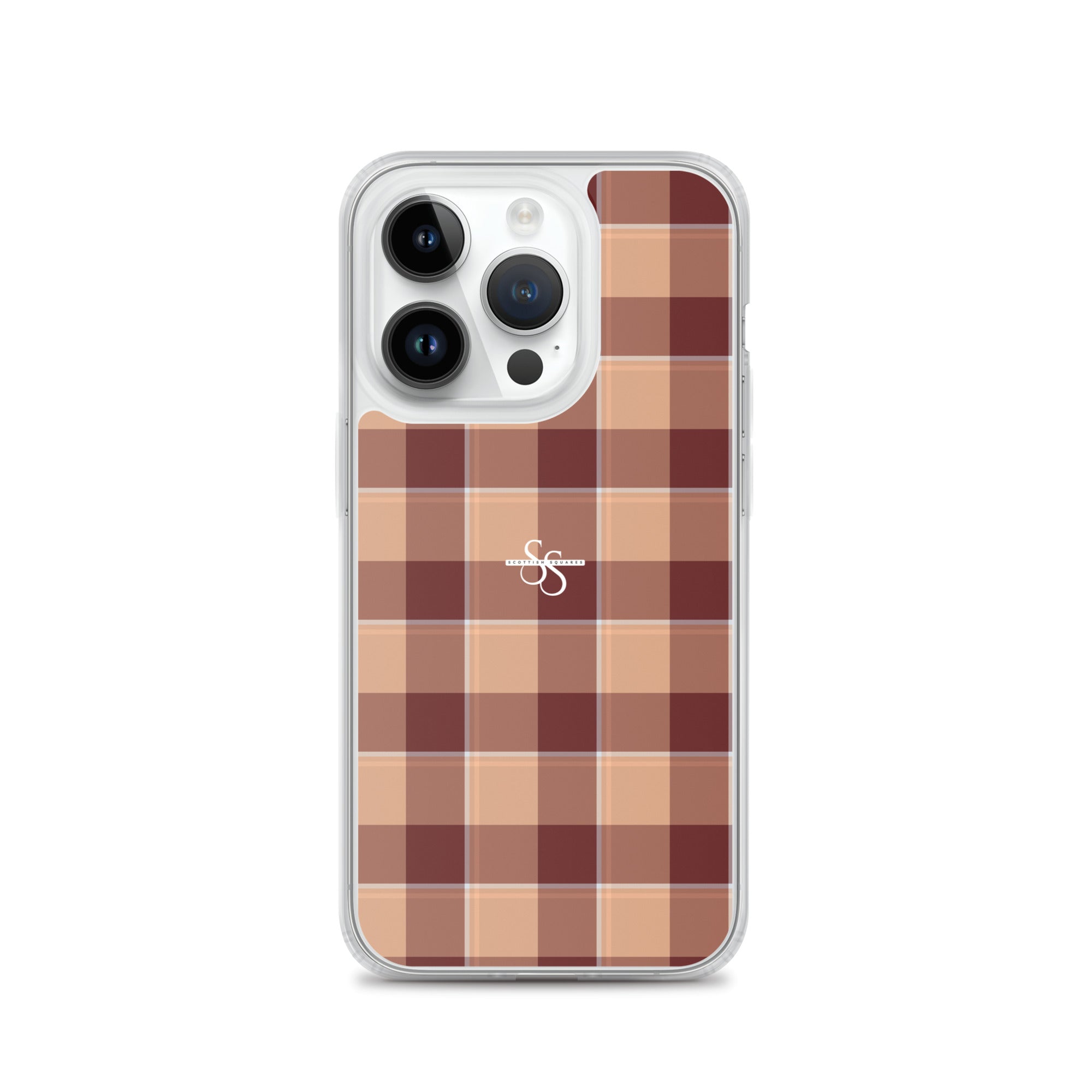 Clear Case for iPhone Whiskey and Livid Brown Plaid iPhone 14 Pro - Scottish Squares