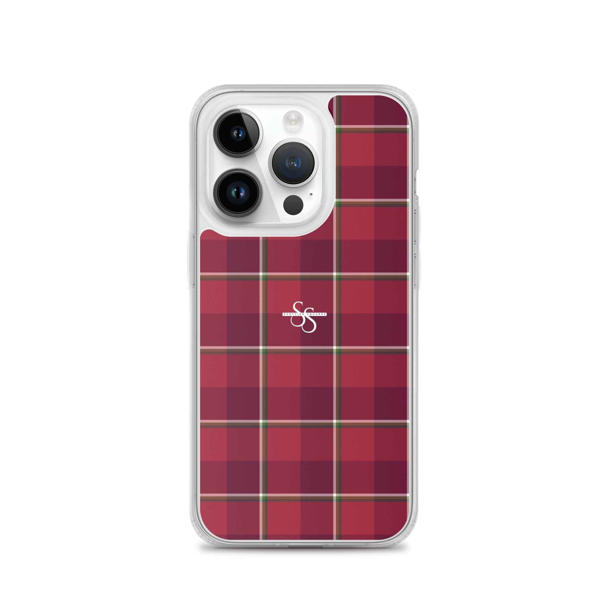 Clear Case for iPhone Old Brick and Cab Sav Plaid iPhone 14 Pro - Scottish Squares