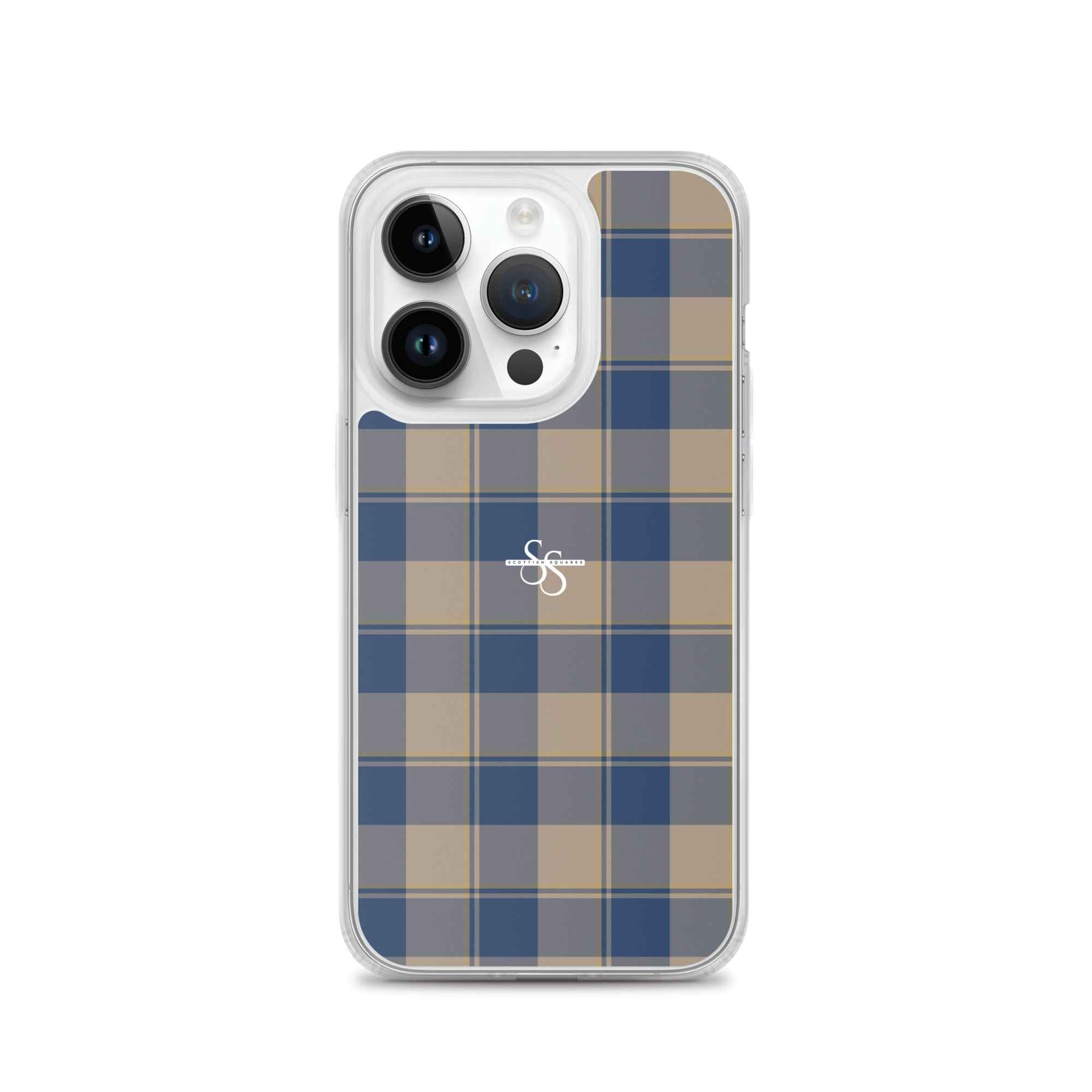 Clear Case for iPhone Cello and Donkey Brown Plaid iPhone 14 Pro - Scottish Squares