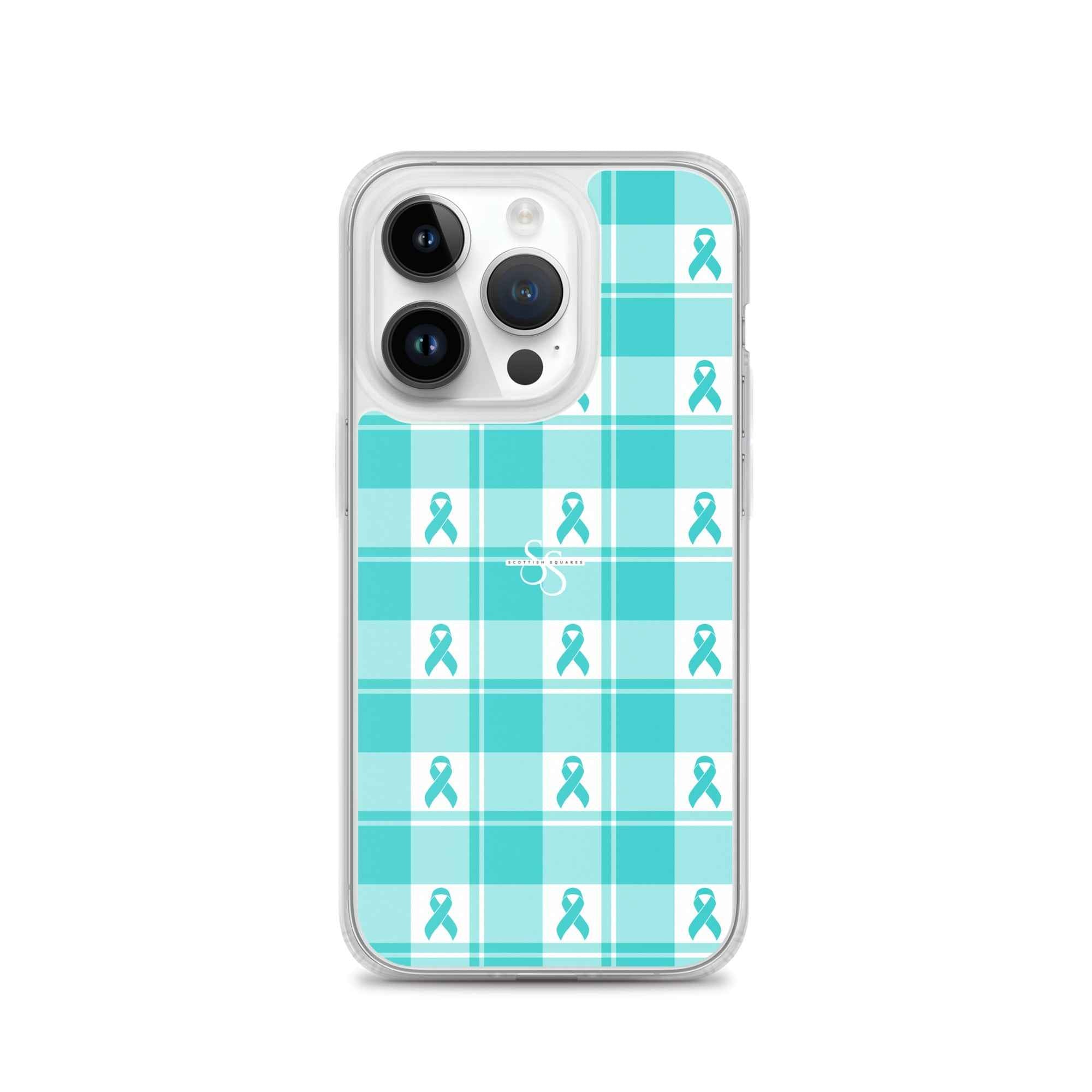 Clear Case for iPhone Ovarian Cancer Awareness Plaid iPhone 14 Pro - Scottish Squares