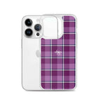 Clear Case for iPhone Purple and Trendy Pink Plaid - Scottish Squares
