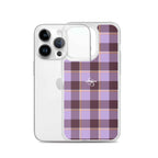 Clear Case for iPhone Light Wisteria and Livid Brown Plaid - Scottish Squares