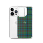 Clear Case for iPhone Green Blue Orange Plaid Tartan