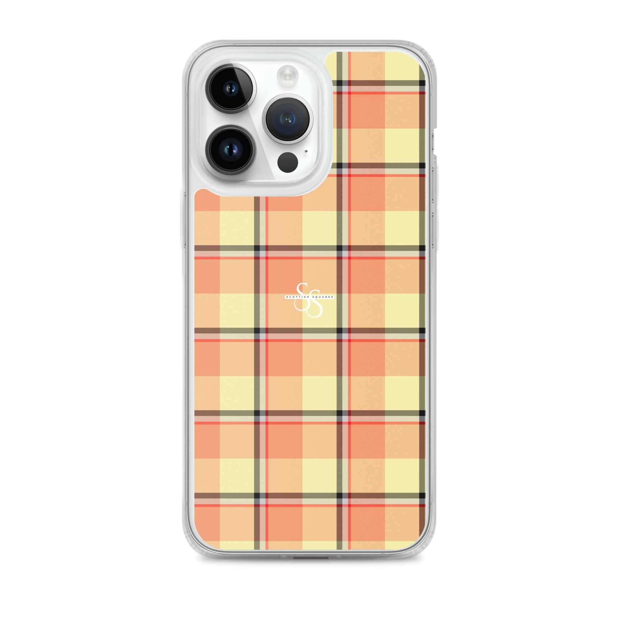 Clear Case for iPhone Claystone and Morning Mist Plaid iPhone 14 Pro Max - Scottish Squares