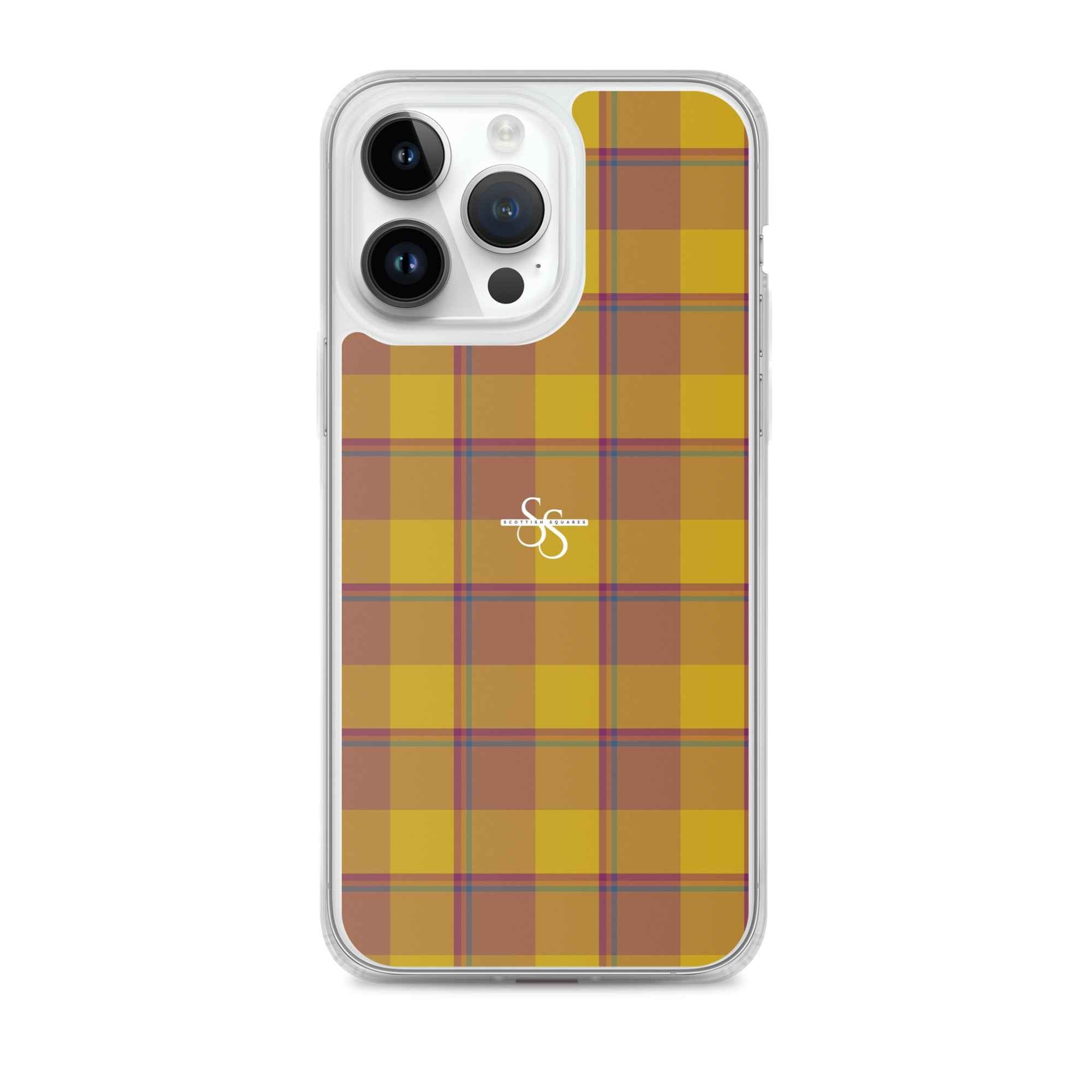 Clear Case for iPhone Potters Clay and Pizza Plaid iPhone 14 Pro Max - Scottish Squares