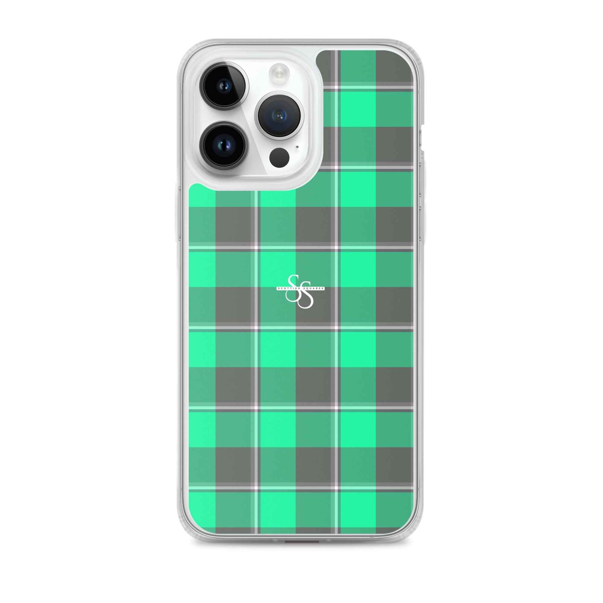 Clear Case for iPhone Spring Green and Finlandia Plaid iPhone 14 Pro Max - Scottish Squares