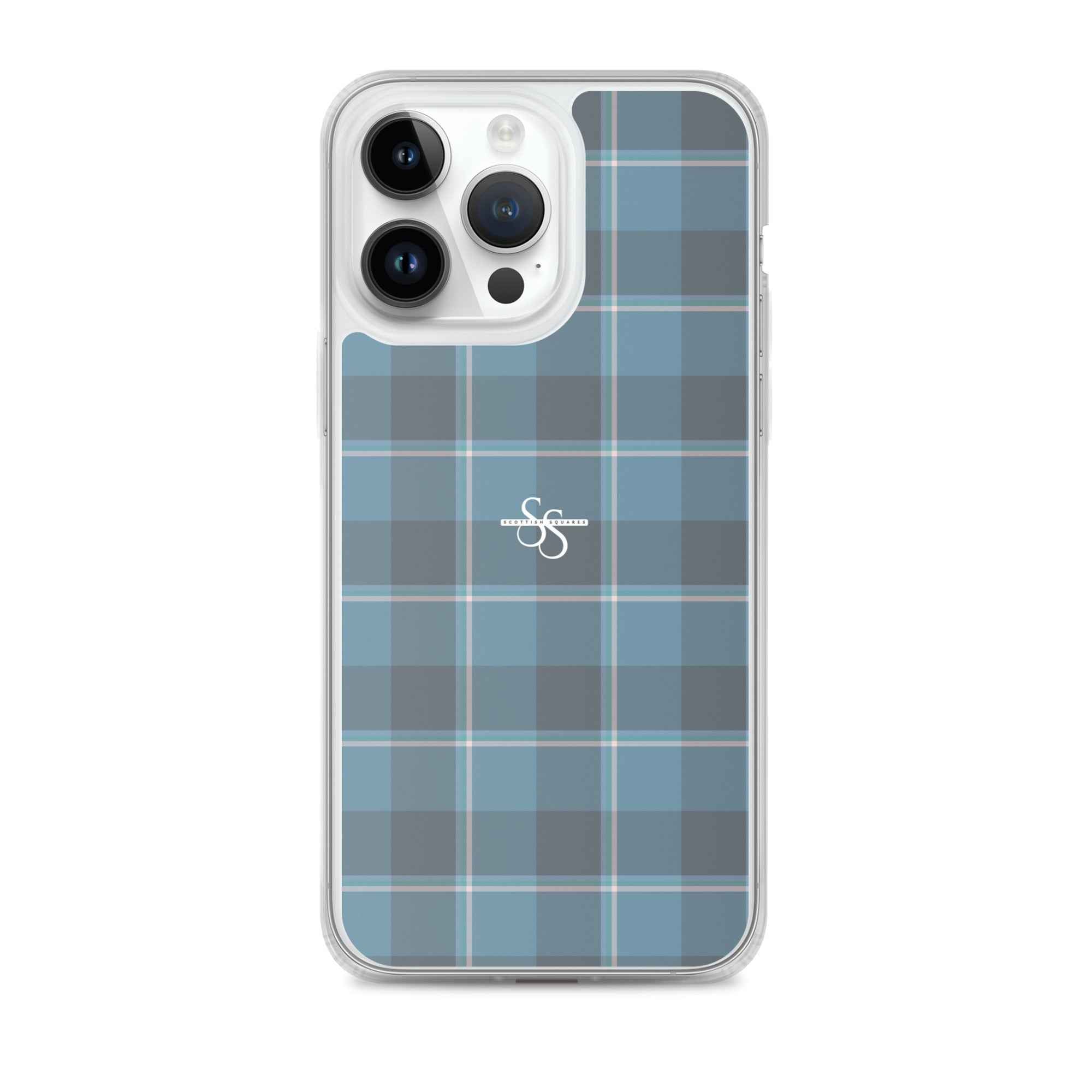 Clear Case for iPhone Hoki and Shuttle Gray Plaid iPhone 14 Pro Max - Scottish Squares