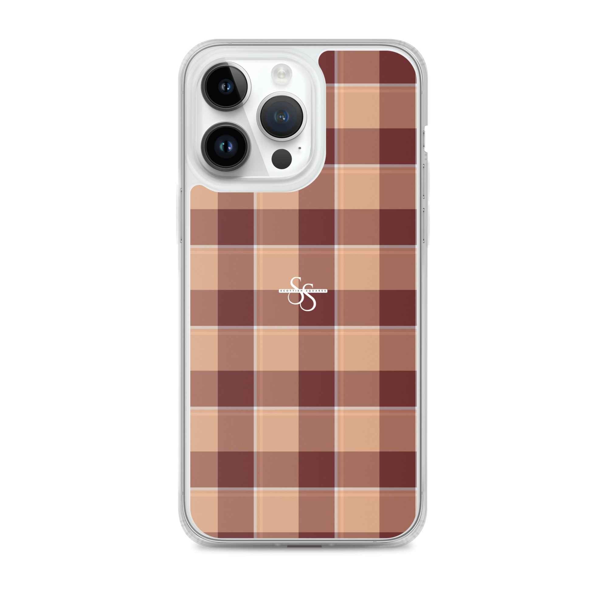 Clear Case for iPhone Whiskey and Livid Brown Plaid iPhone 14 Pro Max - Scottish Squares