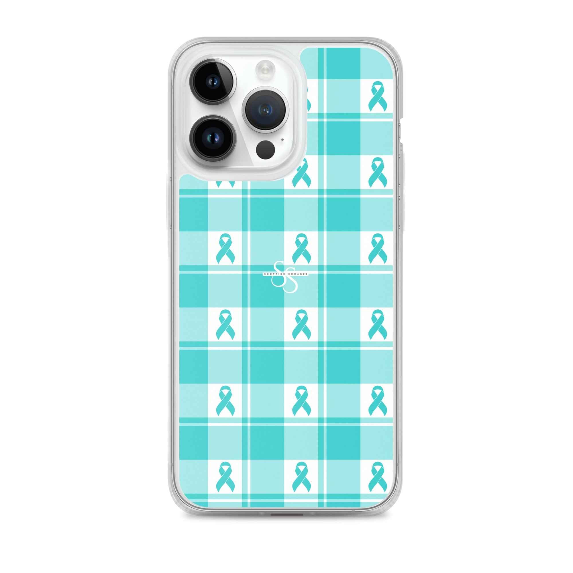 Clear Case for iPhone Ovarian Cancer Awareness Plaid iPhone 14 Pro Max - Scottish Squares