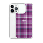 Clear Case for iPhone Purple and Trendy Pink Plaid - Scottish Squares
