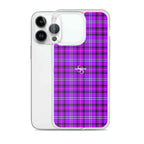Clear Case for iPhone Electric Violet and Fuchsia Plaid - Scottish Squares
