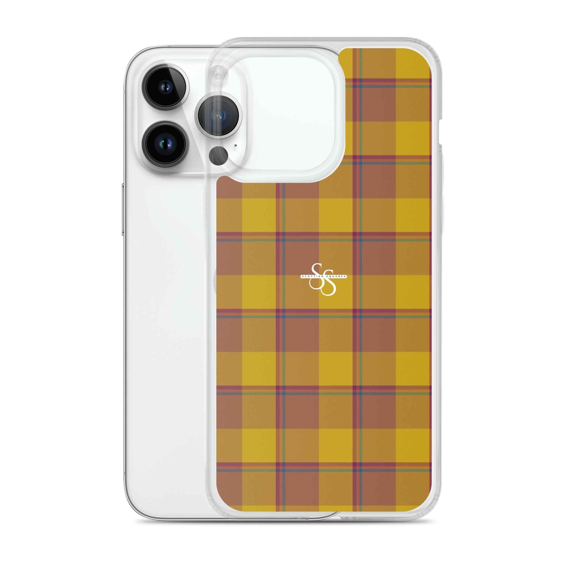 Clear Case for iPhone Potters Clay and Pizza Plaid - Scottish Squares