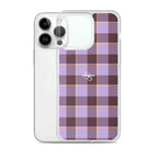 Clear Case for iPhone Light Wisteria and Livid Brown Plaid - Scottish Squares