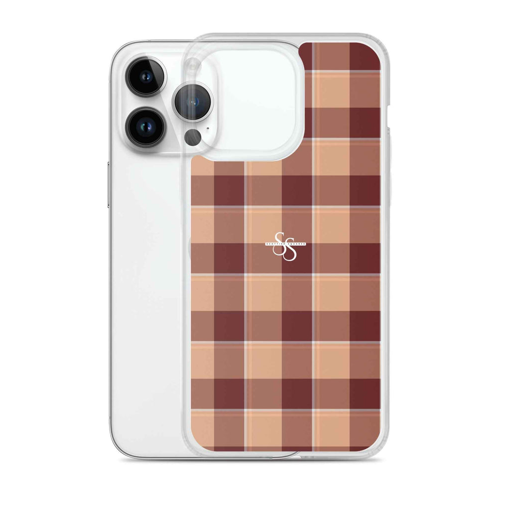 Clear Case for iPhone Whiskey and Livid Brown Plaid - Scottish Squares