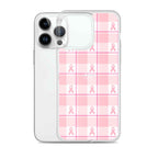 Clear Case for iPhone Breast Cancer Awareness Plaid - Scottish Squares