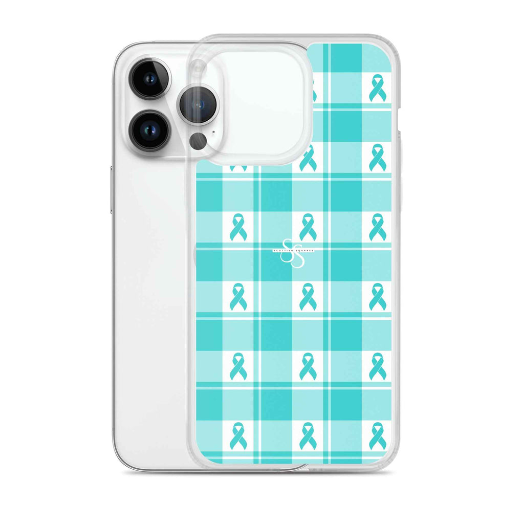 Clear Case for iPhone Ovarian Cancer Awareness Plaid - Scottish Squares