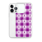Clear Case for iPhone Pancreatic Cancer Awareness Plaid - Scottish Squares