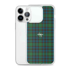 Clear Case for iPhone Green Blue Orange Plaid Tartan