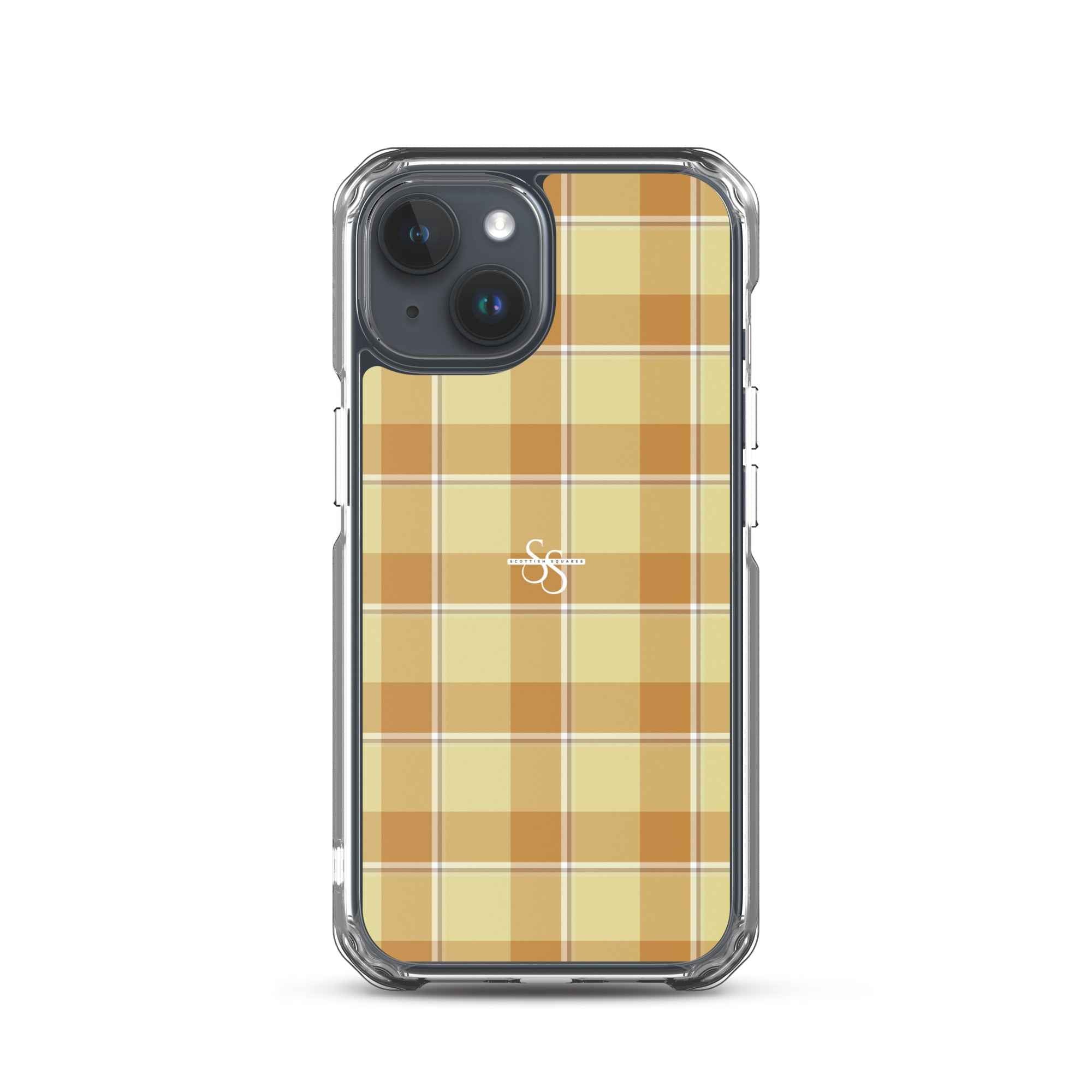 Clear Case for iPhone Zombie and Copper Plaid iPhone 15 - Scottish Squares