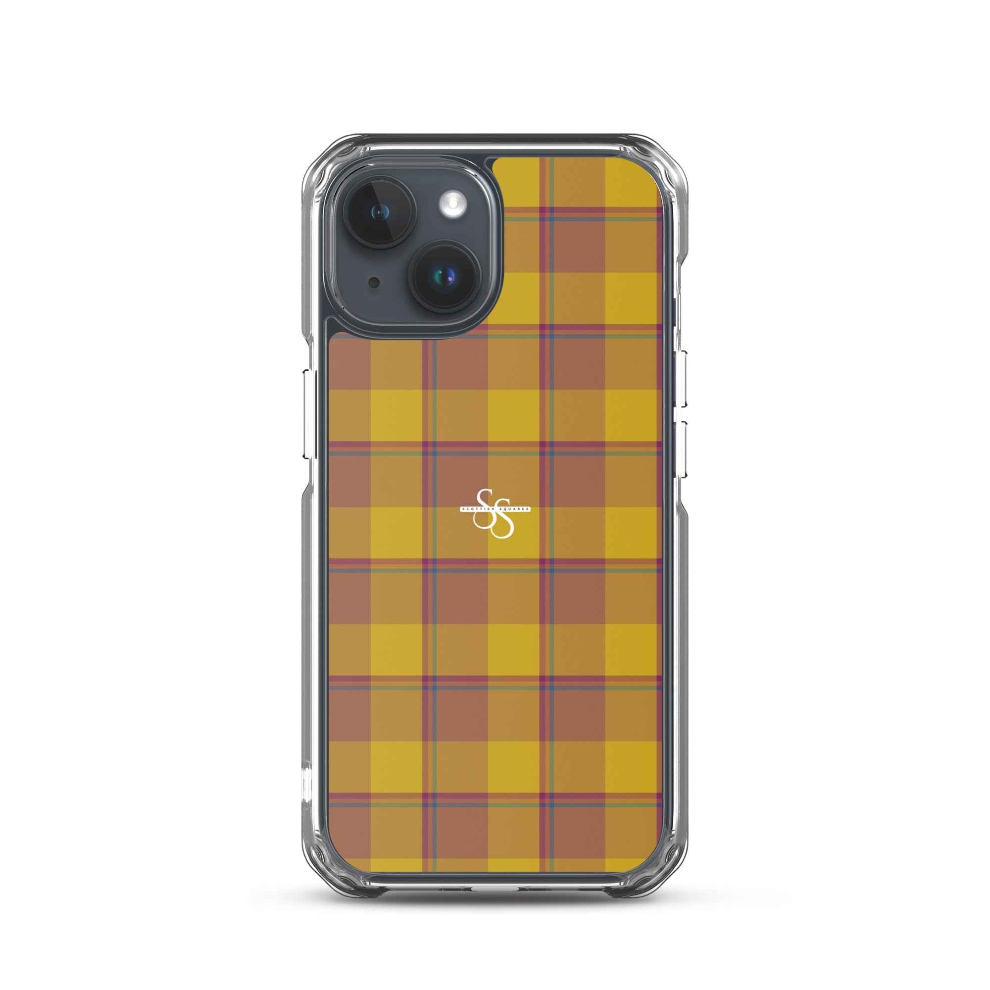 Clear Case for iPhone Potters Clay and Pizza Plaid iPhone 15 - Scottish Squares