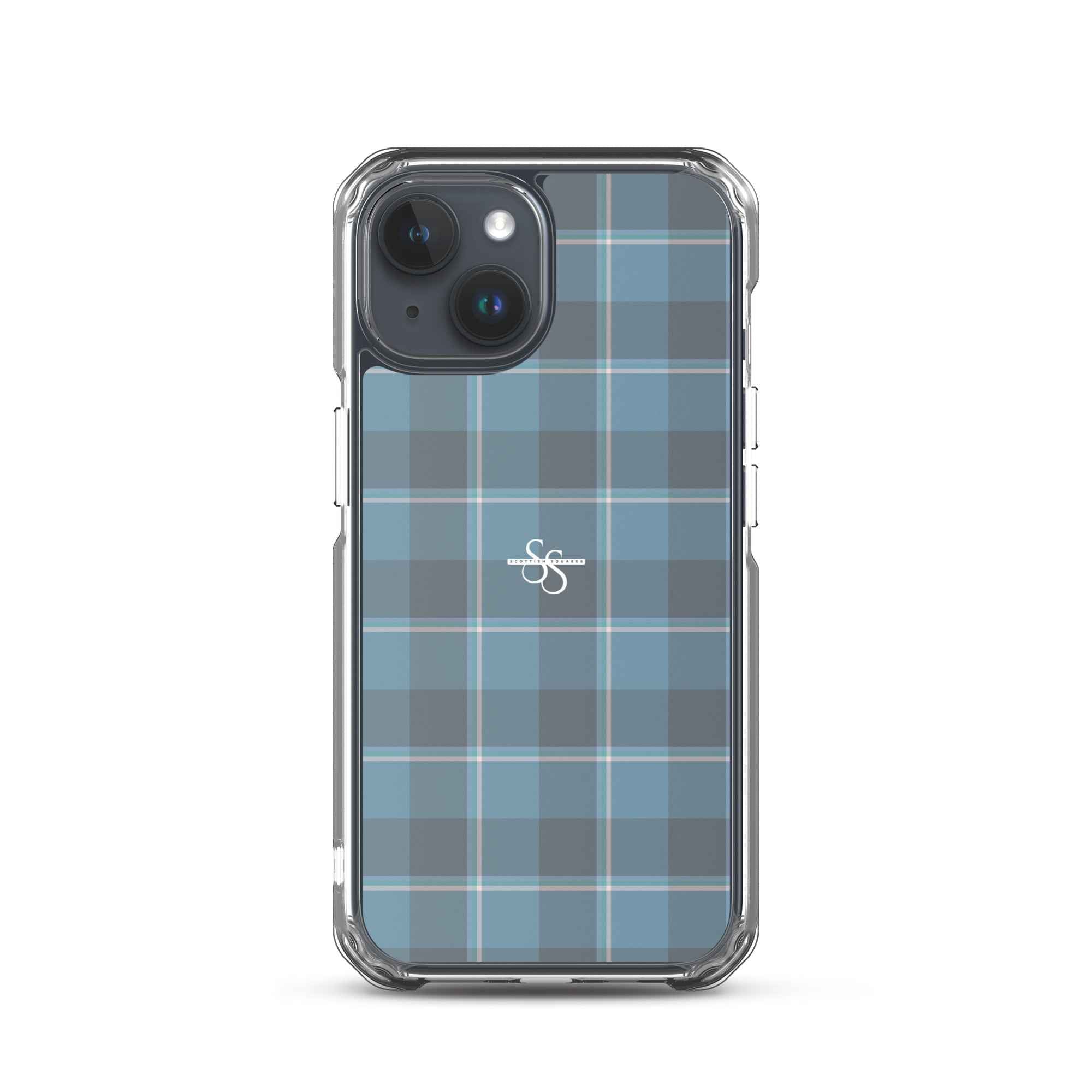 Clear Case for iPhone Hoki and Shuttle Gray Plaid iPhone 15 - Scottish Squares