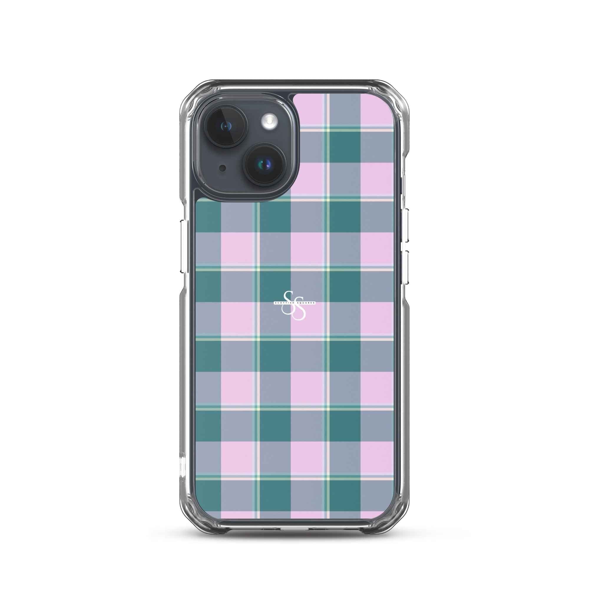 Clear Case for iPhone Ming and Melanie Plaid iPhone 15 - Scottish Squares