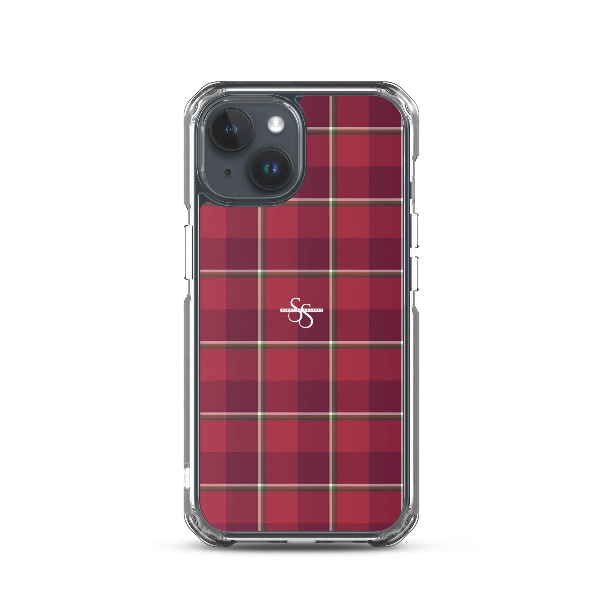 Clear Case for iPhone Old Brick and Cab Sav Plaid iPhone 15 - Scottish Squares