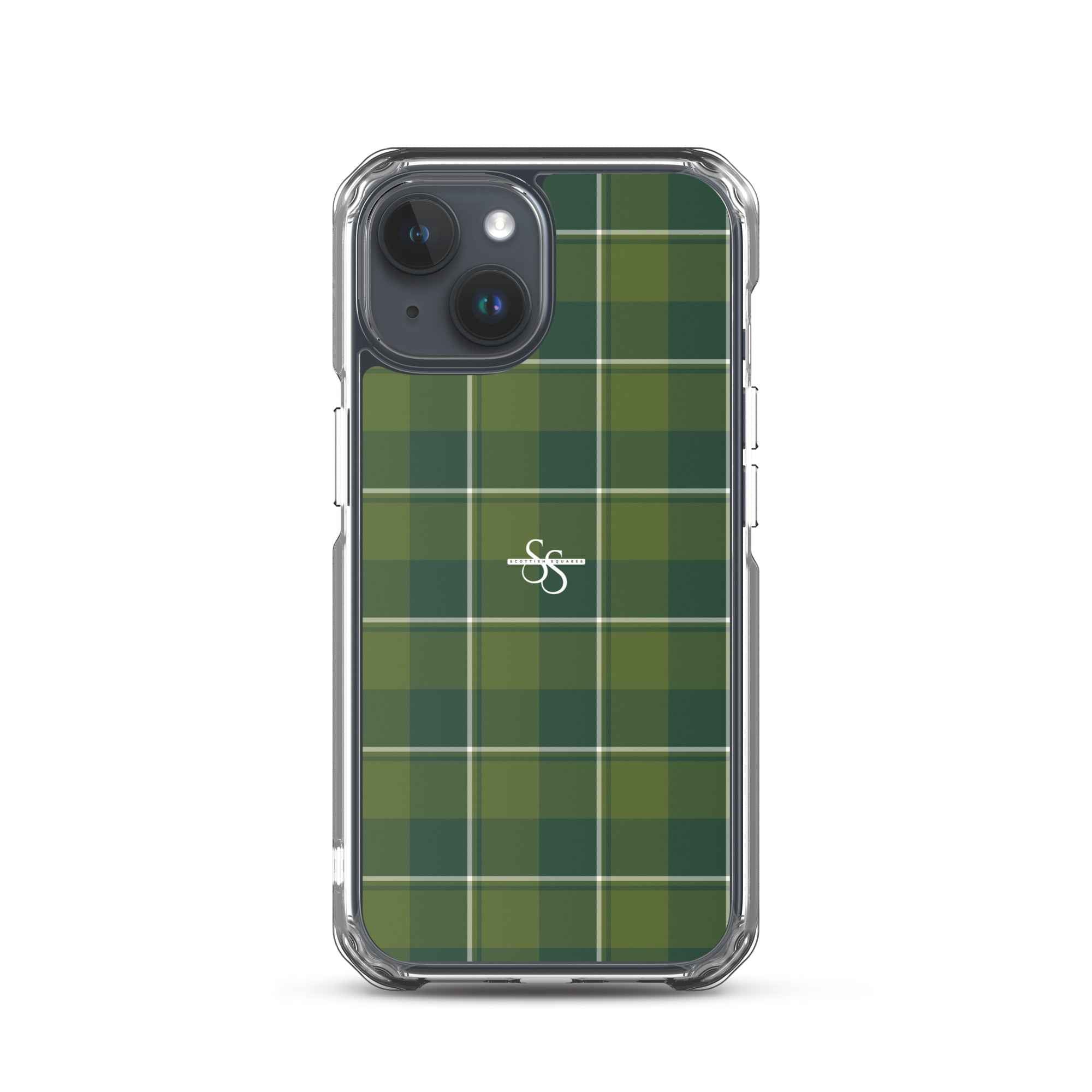 Clear Case for iPhone Woodland and Evergreen Plaid iPhone 15 - Scottish Squares