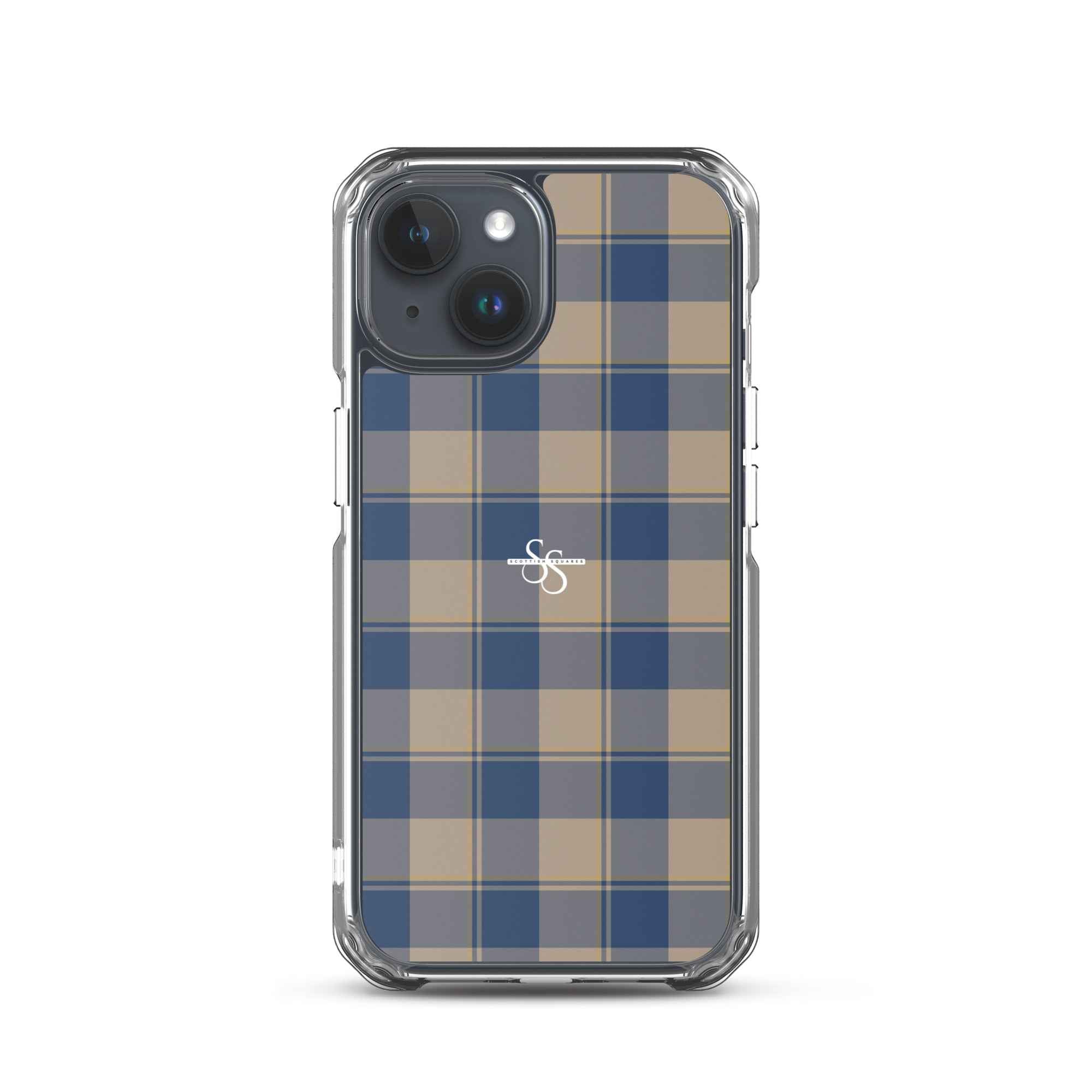 Clear Case for iPhone Cello and Donkey Brown Plaid iPhone 15 - Scottish Squares