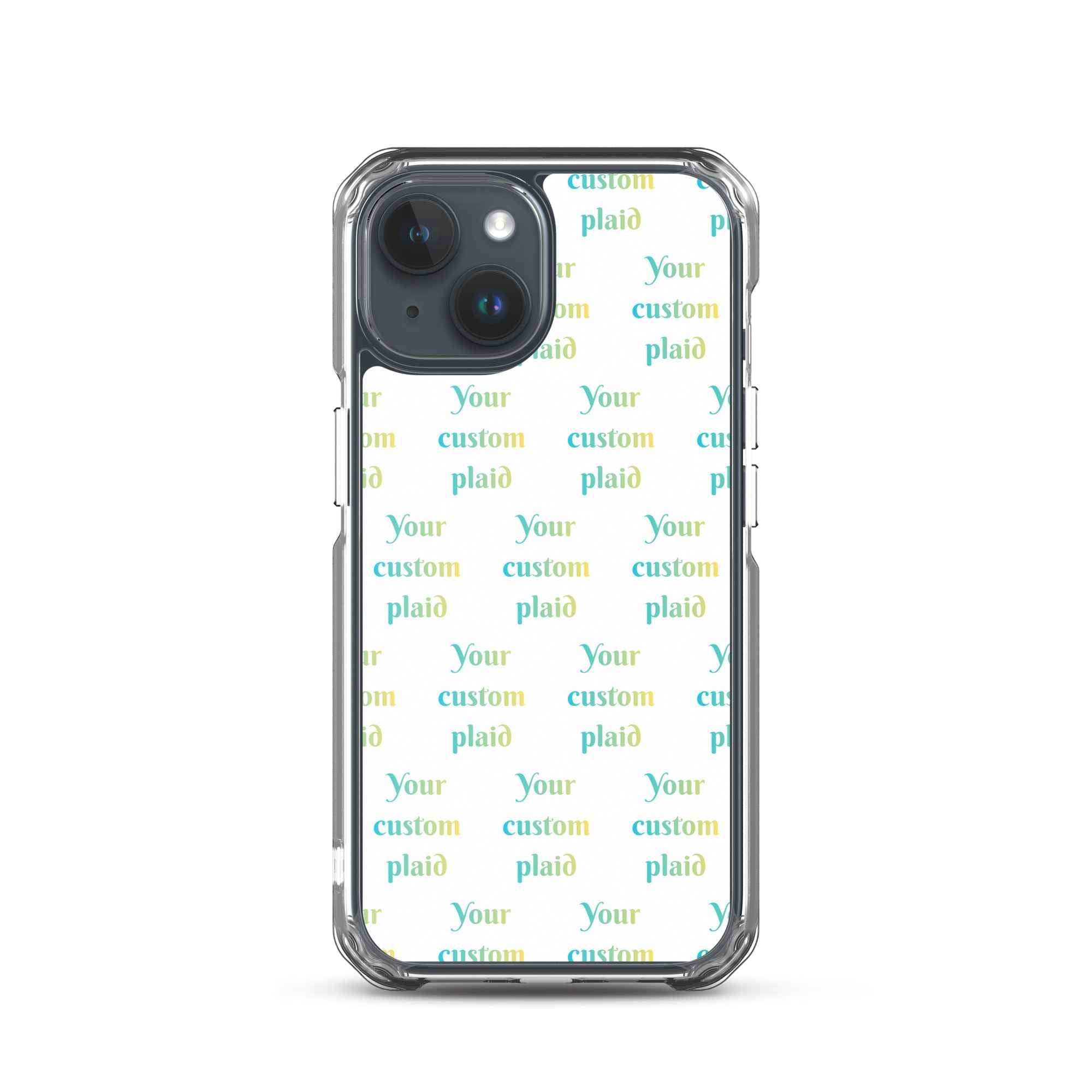 Clear Case for iPhone Your Own Birthday Plaid iPhone 15 - Scottish Squares