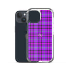 Clear Case for iPhone Electric Violet and Fuchsia Plaid - Scottish Squares