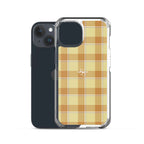 Clear Case for iPhone Zombie and Copper Plaid - Scottish Squares