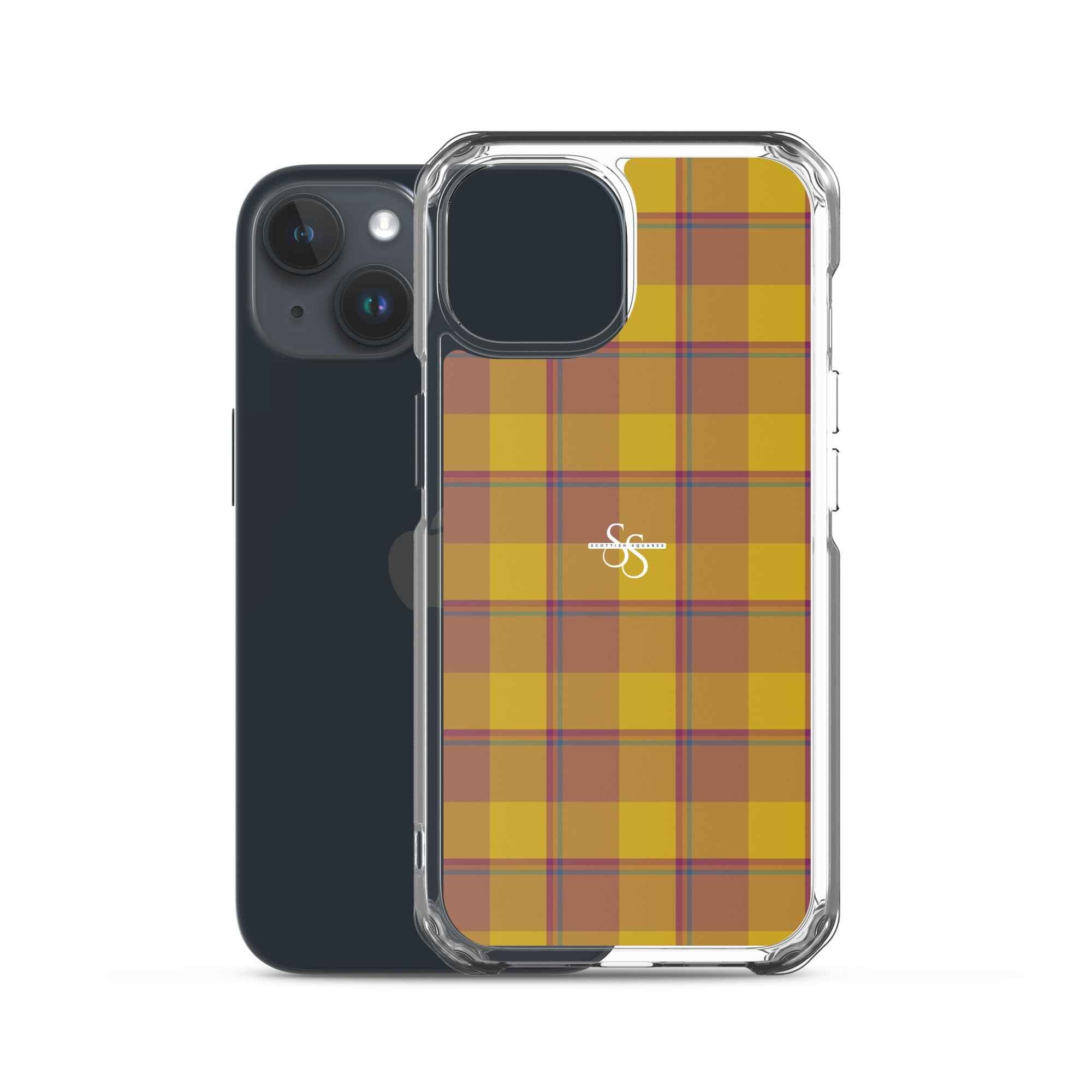 Clear Case for iPhone Potters Clay and Pizza Plaid - Scottish Squares