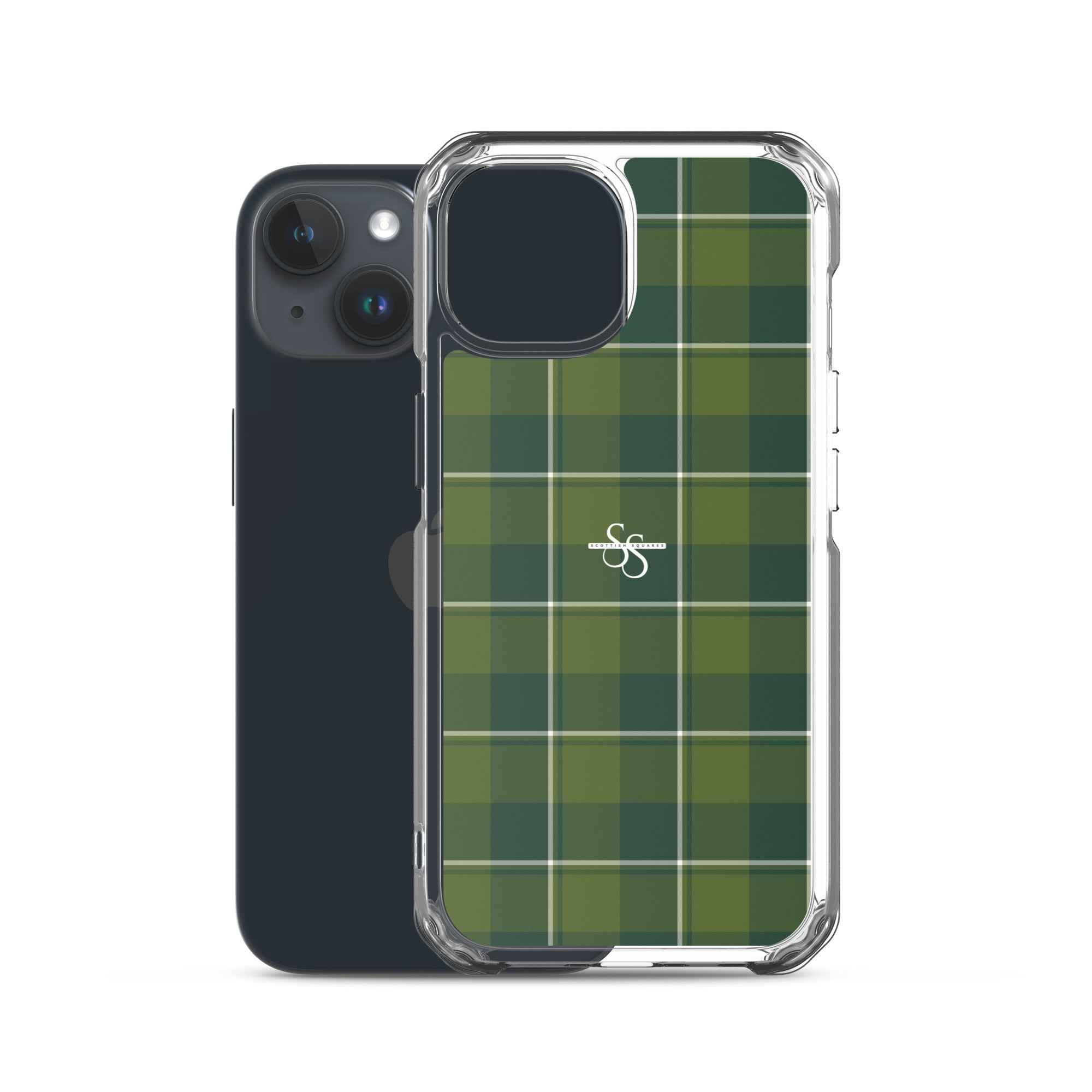 Clear Case for iPhone Woodland and Evergreen Plaid - Scottish Squares